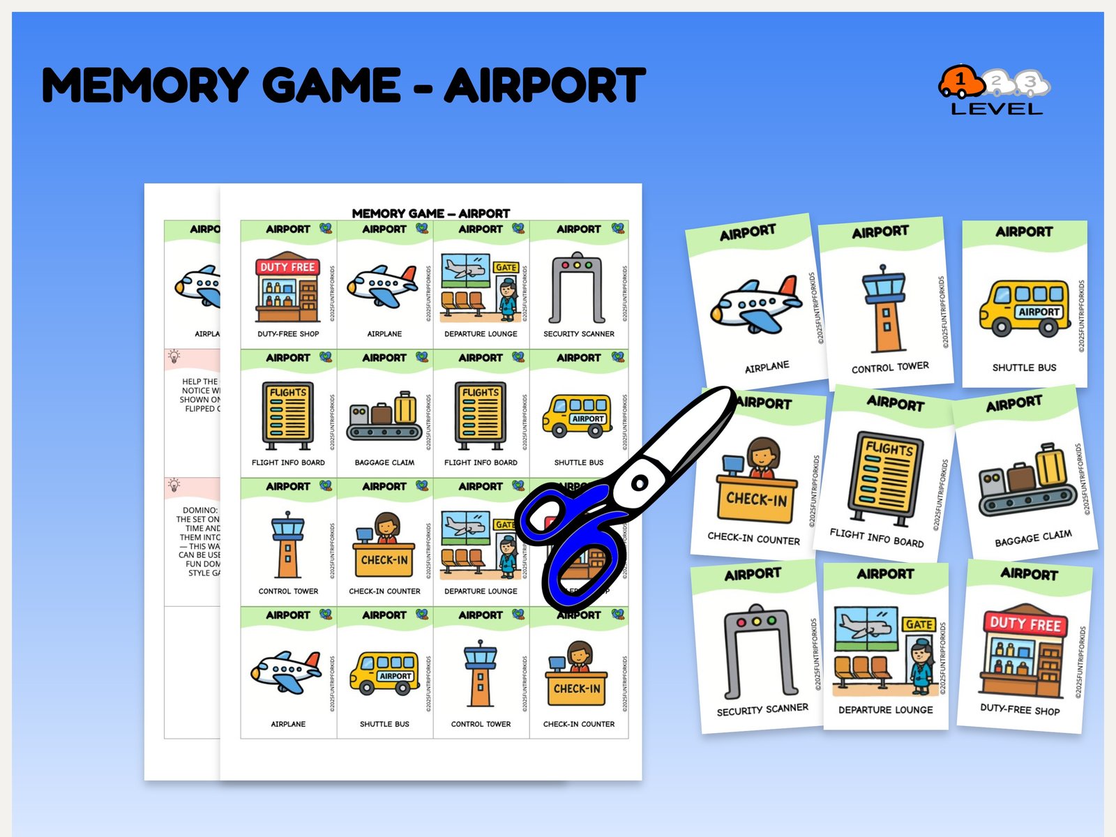 Memory Game — airport (EN) level 1