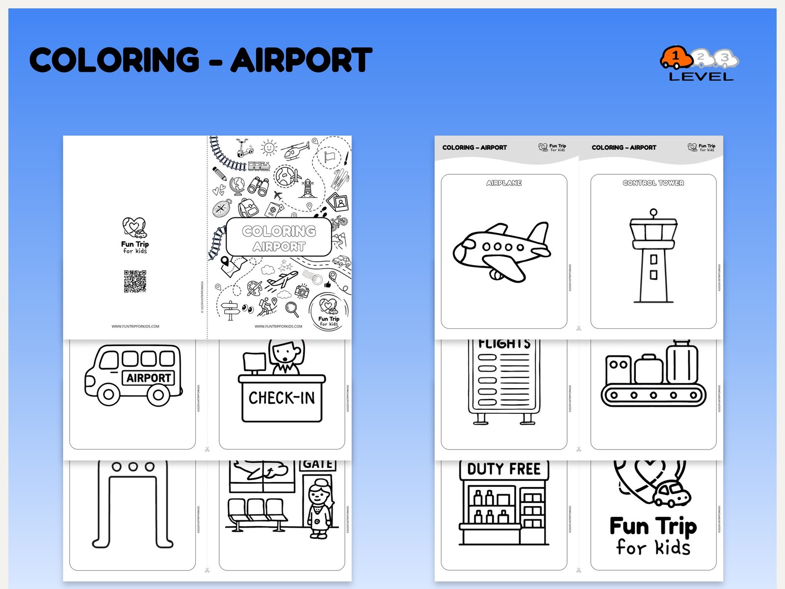 Coloring — airport (EN) level 1