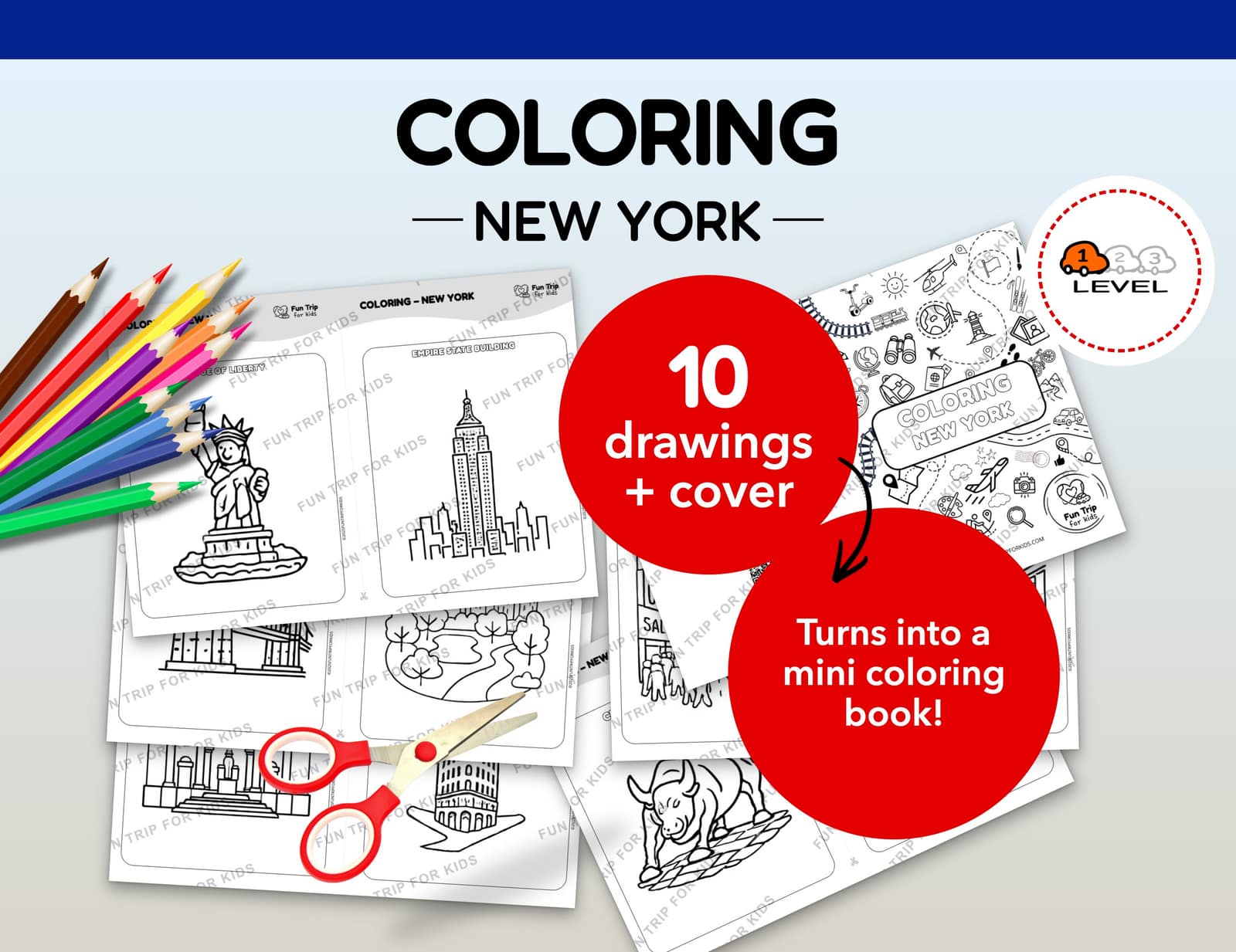 Coloring — nyc (EN) level 1