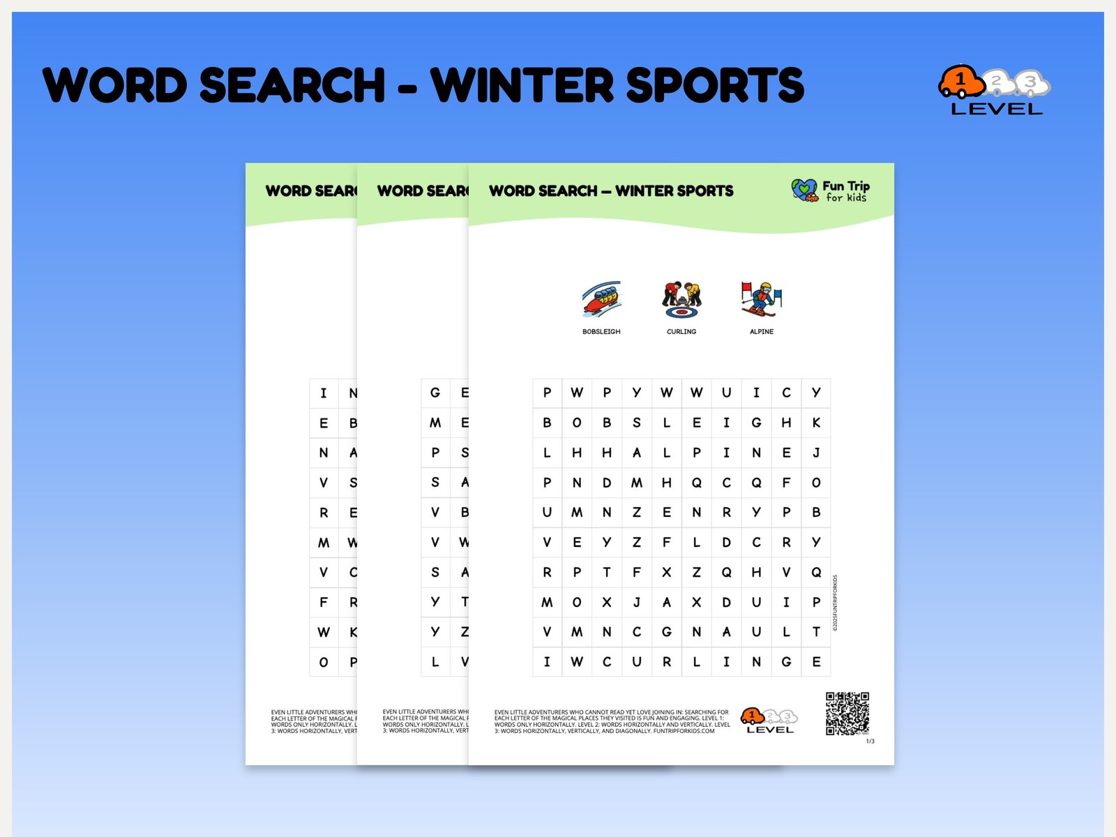 Word Search — winter (EN) level 1